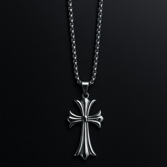 Men’s Gothic Cross Pendant Necklace – Premium Stainless Steel