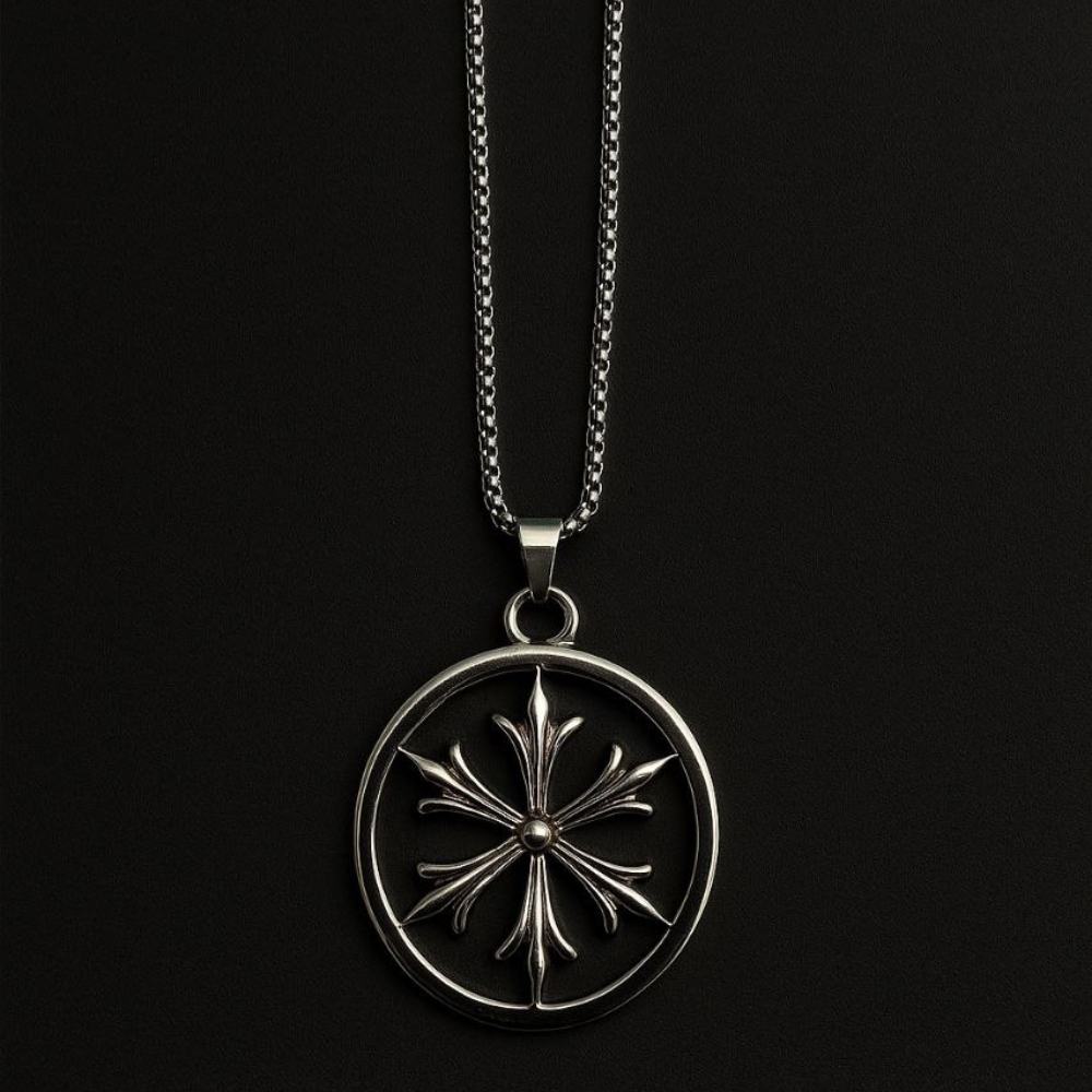 Men's Antique Compass Necklace