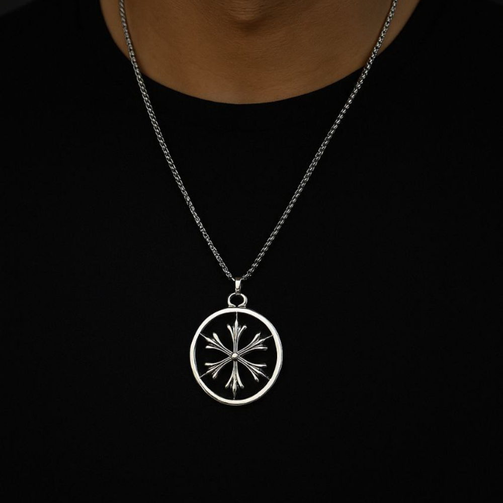 Men's Antique Compass Necklace
