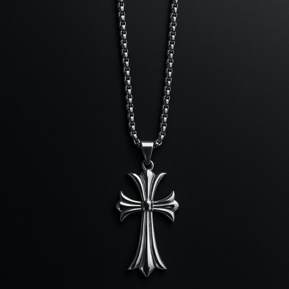 Men’s Gothic Cross Pendant Necklace – Premium Stainless Steel
